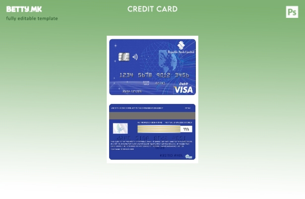 Модерен стил шаблон за виза картичка на Република Банка на Барбадос